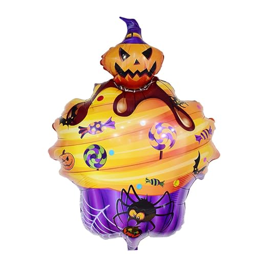 Halloween Folienballon XL CupCake 81 x 55 cm | Großer Luftballon für Halloween-Dekoration | Helium & Luftgeeignet | Perfekt für Party, Kinder, Innen & Außen | Gruselige Deko für Halloween-Feiern von brand promotion