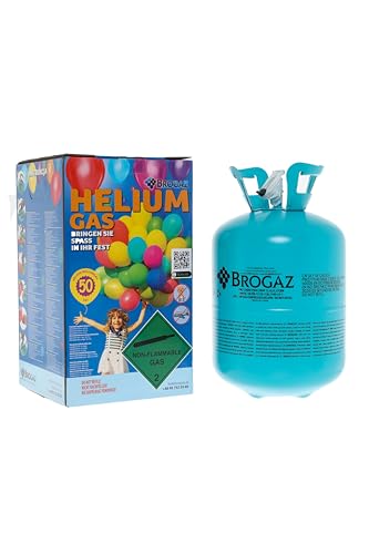 Helium Ballongas Gasflasche 13,5 Liter – Für bis zu 50 Ballons – Ideal für Geburtstage, Hochzeiten & Partys – Einfache Anwendung Perfekte Partydekoration, Geburtstagsdeko mit Balloon Gas von brand promotion