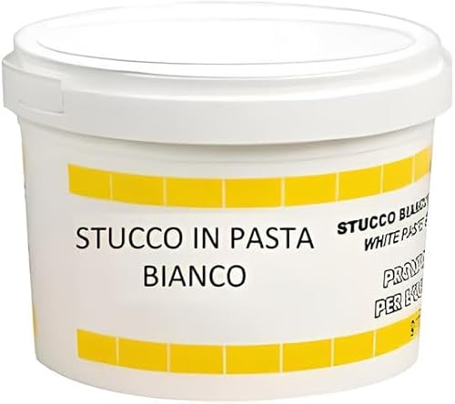 Weißer Stucktopf aus professioneller Paste, gebrauchsfertig – Nützliches Holz und Wand – perfekte Haftung und schnelle Trocknung (5 kg, weiß) von bricoleva.it