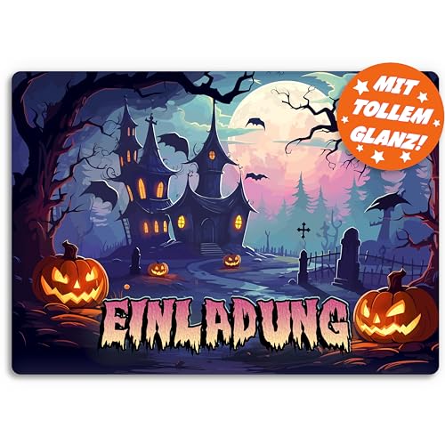 12x Halloween Einladungskarten für eine schaurig schöne Halloween-Party | Biss zur Dämmerung | Einladung für Grusel-Party Kindergeburtstag Geburtstag Kinder-Party Einladungen Erwachsene Teenager von brint.