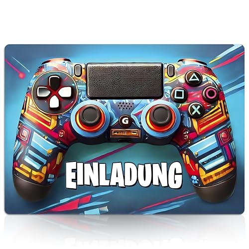 brint. 12x Einladungskarten Kindergeburtstag Junge & Mädchen | Gaming | Controller Design für coole Gamer | Geburtstagseinladungen zur Party-Einladungen für Jungen zum Geburtstag Kinder Game brint. 12x Einladungskarten Kindergeburtstag Junge & Mädchen | Gaming | Controller Design für coole Gamer | Geburtstagseinladungen zur Party-Einladungen für Jungen zum Geburtstag Kinder Game von brint.