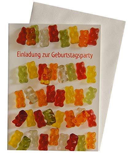 Einladungskarten Klappkarten mit Innentext Gummibärchen 41-7311 von bsb