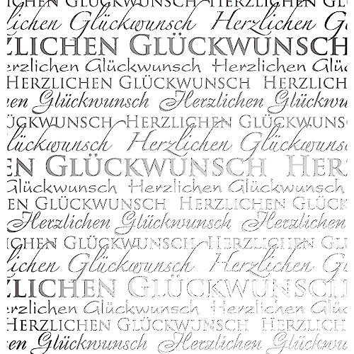 bsb Geschenkpapier Rolle in 70 x 200 cm - Geschenk-Verpackung "Herzlichen Glückwunsch" - Geschenk-Papier Geburtstag & mehr - reißfestes Geschenkpapier Kinder & Erwachsen - 1 Rolle von bsb