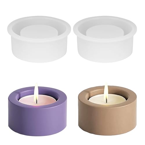 bssmmai Silikonform Kerzenhalter, 2 Stück Silikonform Teelichthalter, Einzelnes Löchern Kerzenhalter Gießform, Beton Gießform Kerzen für Candle Holder Duftkerzen Kerzenständer Kunst Heimdekoration von bssmmai