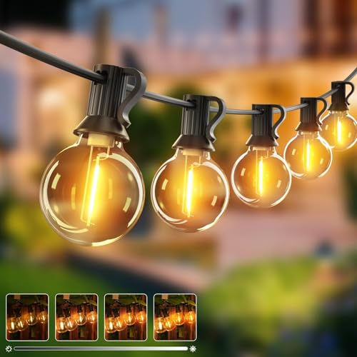 btfarm 13M Lichterkette Außen Dimmbar mit Timer, 15+1 LED Outdoor Lichterkette Strom Wetterfest Wasserdicht Lichterkette Glühbirnen für Garten Terrasse Hochzeiten Party, Warmweiß von btfarm