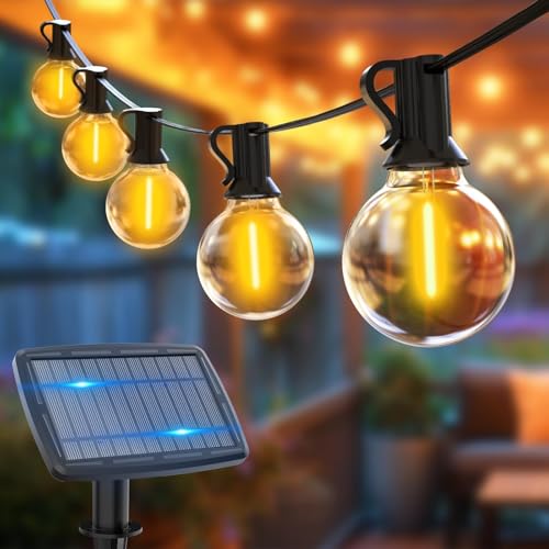 btfarm Solar Lichterkette Aussen, 36.5M 50+3 LED Lichterkette Glühbirnen Außen Solar G40 Birnes Wasserdicht 5 Modi Solarlichterkette Outdoor für Garten Balkon Party Hochzeit Weihnachten, Warmweiß von btfarm