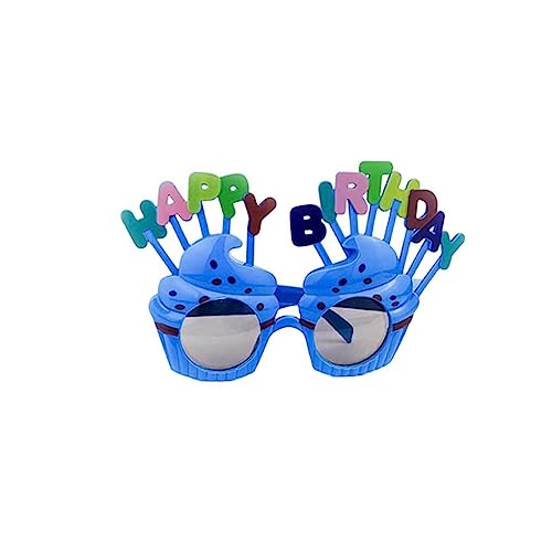 budiniao Partybrille Geburtstagsbrille Dressing Prop Kuchen Dekobrille Kinderdekoration Geschenk Sonnenbrillen Zubehör, Dunkelblau von budiniao
