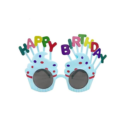 budiniao Partybrille Geburtstagsbrille Dressing Prop Kuchen Dekobrille Kinderdekoration Geschenk Sonnenbrillen Zubehör, Hellblau von budiniao