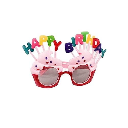 budiniao Partybrille Geburtstagsbrille Dressing Prop Kuchen Dekobrille Kinderdekoration Geschenk Sonnenbrillen Zubehör, Rot von budiniao
