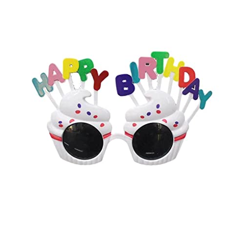 budiniao Partybrille Geburtstagsbrille Dressing Prop Kuchen Dekobrille Kinderdekoration Geschenk Sonnenbrillen Zubehör, Weiß von budiniao