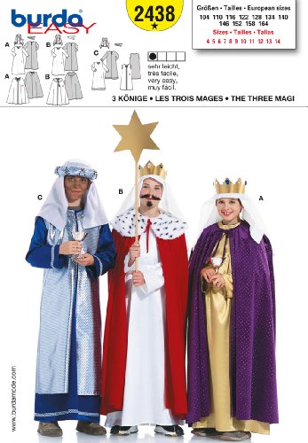 Burda 2438 Schnittmuster KostŸm Fasching Karneval Sternensinger (Kids, Gr, 104-164) Level 1 super Easy von burdastyle