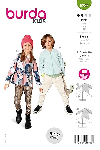 Burda Schnittmuster, 9237, Sweater [Kinder, Gr. 104-146 ], Level 2 leicht von burdastyle