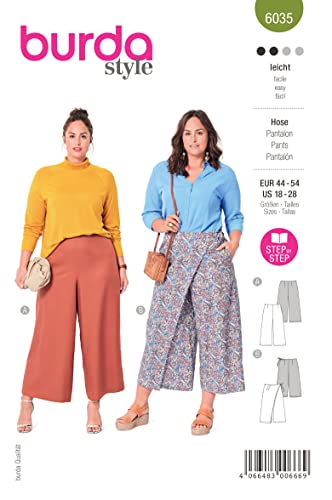 Burda Style Katalog-Schnittmuster Hose | Damen, Gr. 44-54 | Nählevel: Leicht #6035 von Burda