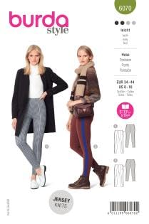 Burda Style Schnittmuster Hosenvariationen zum selber nähen | Damen, Gr. 34-44 | Nählevel: leicht #6070 von Burda