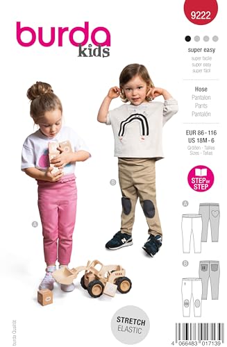 burda kids Schnittmuster Kinder lange Hose Gr. 86-116 von burdastyle