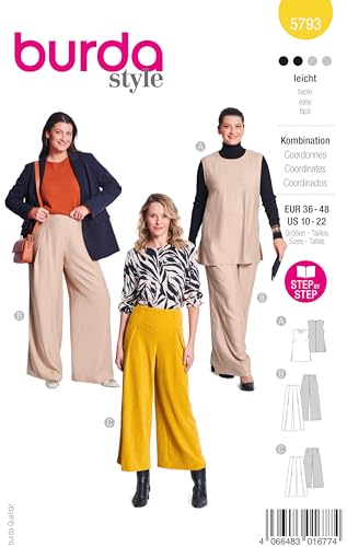 burda style Schnittmuster Damen Kombination Tunika und Hose Gr. 36-48 von burdastyle