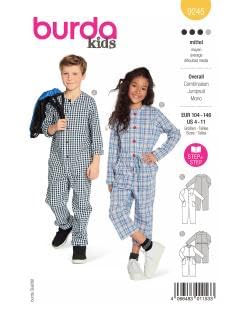 burdastyle Schnittmuster 9245 | Overall für Kinder zum selber nähen | Mädchen, Gr. 104-116; Jungen 104-146 | Nählevel: fortgeschritten von burdastyle