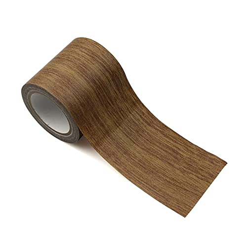 burkfeeg Boden Holzoptik Klebeband Realistische Holzmaserung Reparatur für Laminat Möbel Reparatur Klebeband für Tür, Tisch-Braun Holzmaserung (8cm*4.57m) von burkfeeg