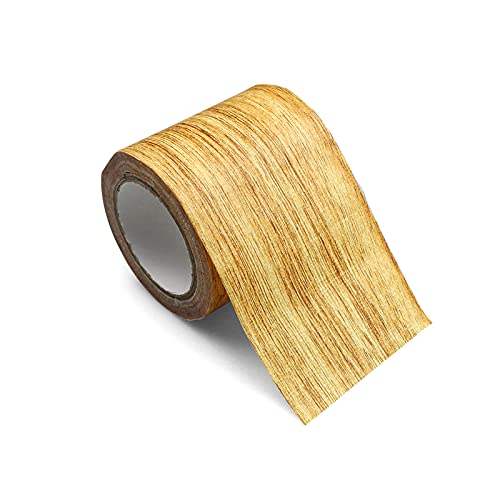 burkfeeg Boden Holzoptik Klebeband Realistische Holzmaserung Reparatur für Laminat Möbel Reparatur Klebeband für Tür, Tisch und Stühle-Goldene Kamelholzmaserung,(8cm*4,57m) von burkfeeg