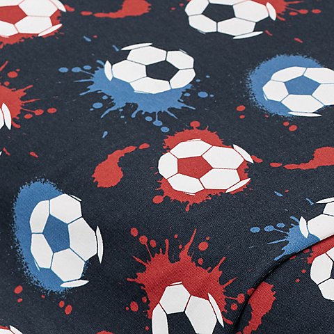 Baumwoll-Jersey-Digitaldruck „Fußball“ mit Elasthan, blau-color von buttinette