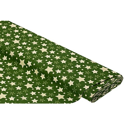 Baumwollstoff Sterne "Mona", dunkelgrün-color von buttinette