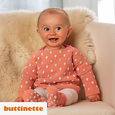 Häkelanleitung – Babypullover aus Woll Butt Baby von buttinette