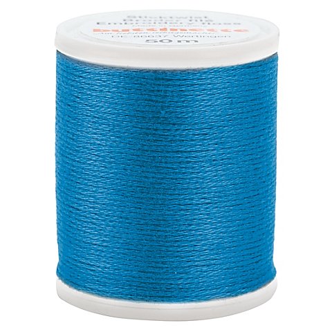 Original buttinette Sticktwist, azurblau, 50 m von buttinette