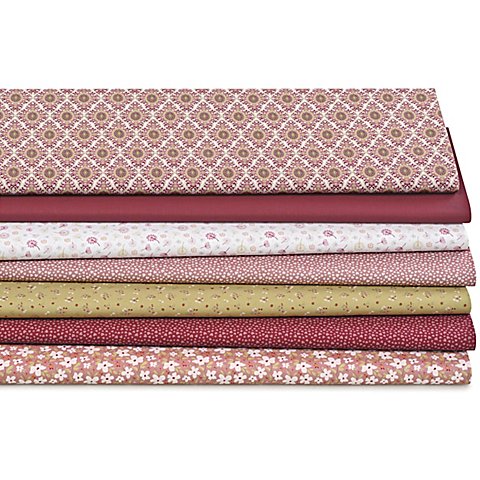 Patchwork- und Quiltpaket Digitaldruck "Ornamente & Blüten", bordeaux-color von buttinette