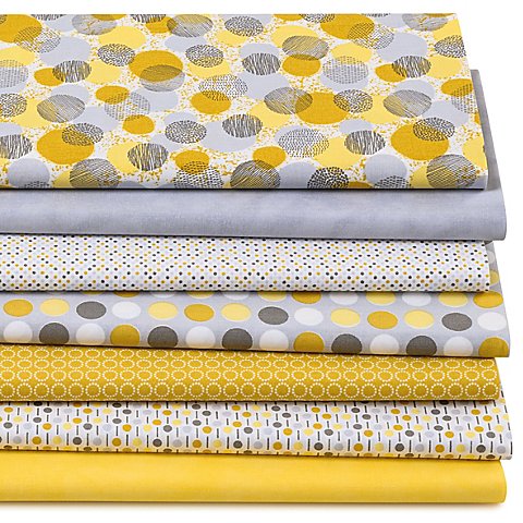 Patchwork- und Quiltpaket "Dots & Stripes", ocker/grau von buttinette