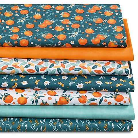 Patchwork- und Quiltpaket "Orangen", petrol-color von buttinette