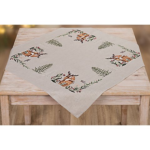 Stickmitteldecke "Winterwald & Rehe" von buttinette