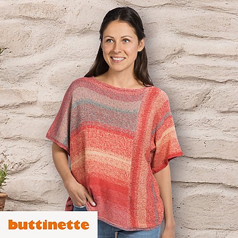 Strickanleitung – Asymmetrische Tunika aus Woll Butt Lexy von buttinette