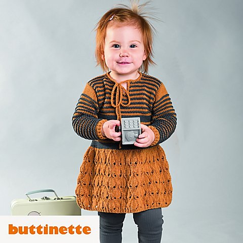 Strickanleitung – Babykleidchen aus Woll Butt Primo Madeleine von buttinette