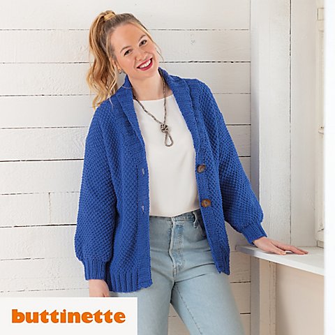 Strickanleitung – Cardigan aus Woll Butt Lisa von buttinette