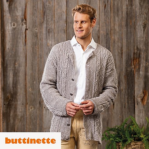 Strickanleitung - Herrenjacke aus Woll Butt Primo Eloise von buttinette