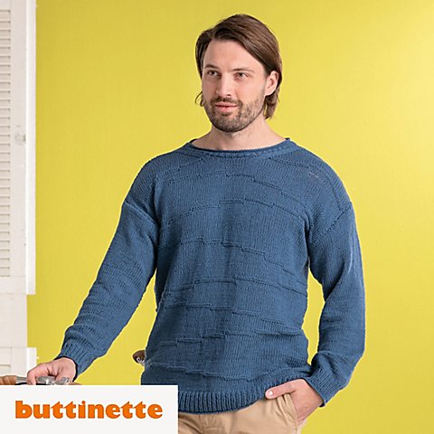 Strickanleitung – Herrenpullover aus Woll Butt Linda von buttinette