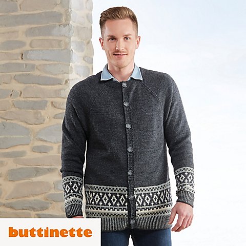 Strickanleitung – Jacquard-Cardigan aus Woll Butt Söckli von buttinette