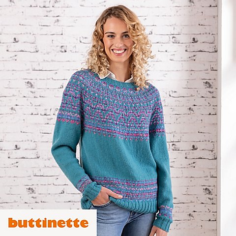 Strickanleitung – Jacquardpullover aus Woll Butt Söckli von buttinette