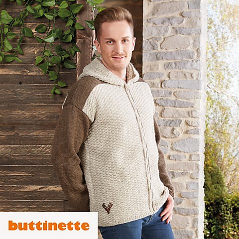 Strickanleitung – Kapuzenjacke aus Woll Butt Tirol von buttinette