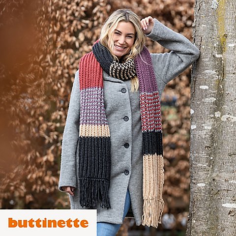 Strickanleitung – Maxi-Schal aus Woll Butt Versailles Big von buttinette