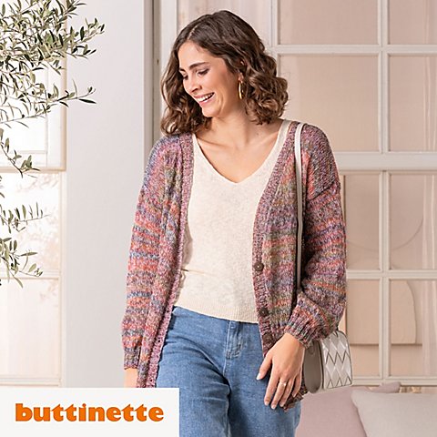 Strickanleitung – Oversized Cardigan aus Woll Butt Felia von buttinette