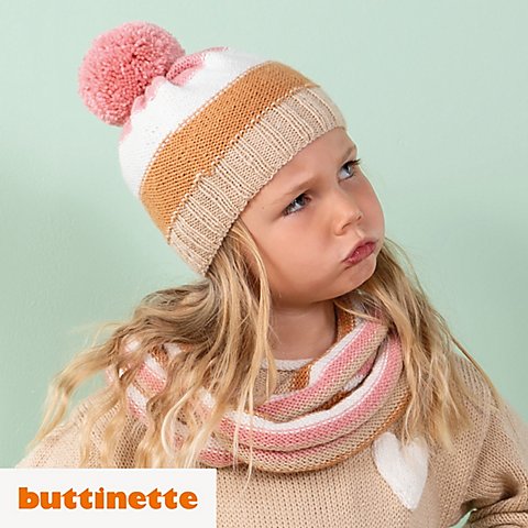 Strickanleitung – Ringelmütze mit Bommel aus Woll Butt Venia von buttinette