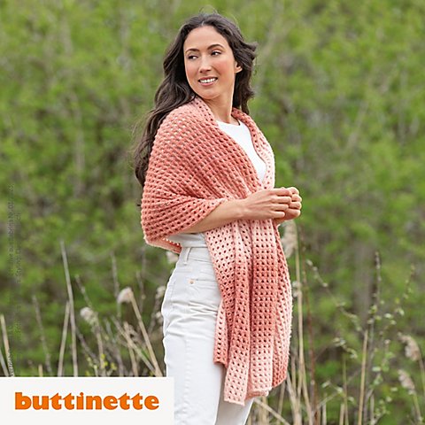 Strickanleitung – Schultertuch aus Happy Hobby Fiore von buttinette