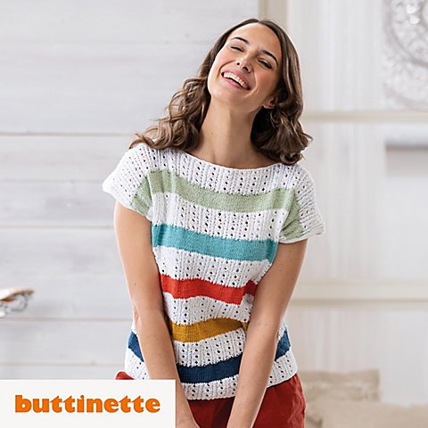 Strickanleitung - Shirt aus Woll Butt Primo Linda von buttinette