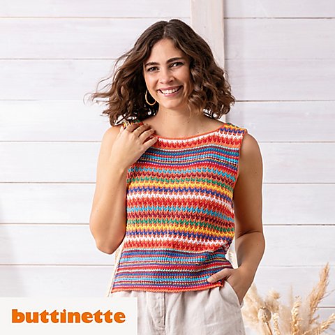 Strickanleitung – Shirt im Boho Style aus Woll Butt Pearl von buttinette