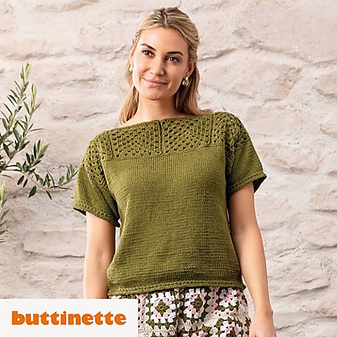 Strickanleitung – Sommerpulli aus Woll Butt Primo Linda von buttinette