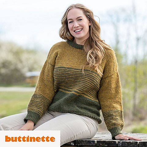 Strickanleitung – XL-Kuschelpullover aus Woll Butt Merle von buttinette