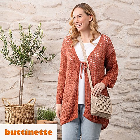 Strickanleitung – XL-Strickjacke aus Woll Butt Lilia von buttinette