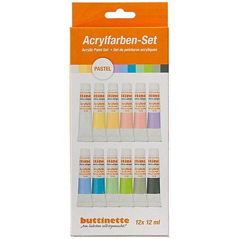 buttinette Acrylfarben "Pastell", 12x 12 ml von buttinette