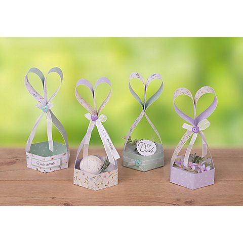 buttinette Bastel-Set Geschenkkörbchen "Frühling", 4 Stück von buttinette